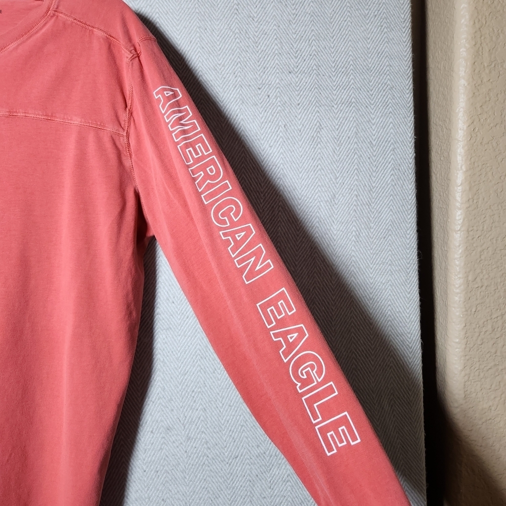 American Eagle Outfitters Men's Large Red(Coral Color) Long Sleeve T Shirt - Picture 9 of 10